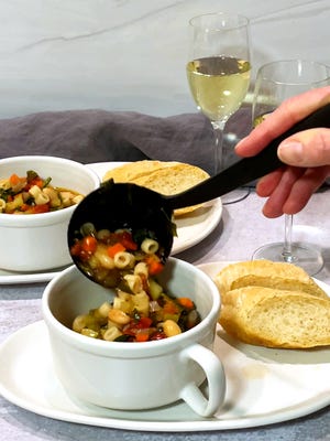 Minestrone, is a versatile  soup that can be made with an endless variety of vegetables and pastas.
